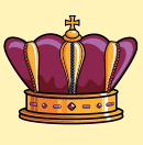 Prince Of Wales Crown: Burgandy & Gold Crown