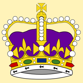 Prince of Wales Crown: Burgandy & Gold Crown